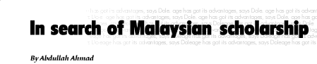 In search of Malaysian scholarship