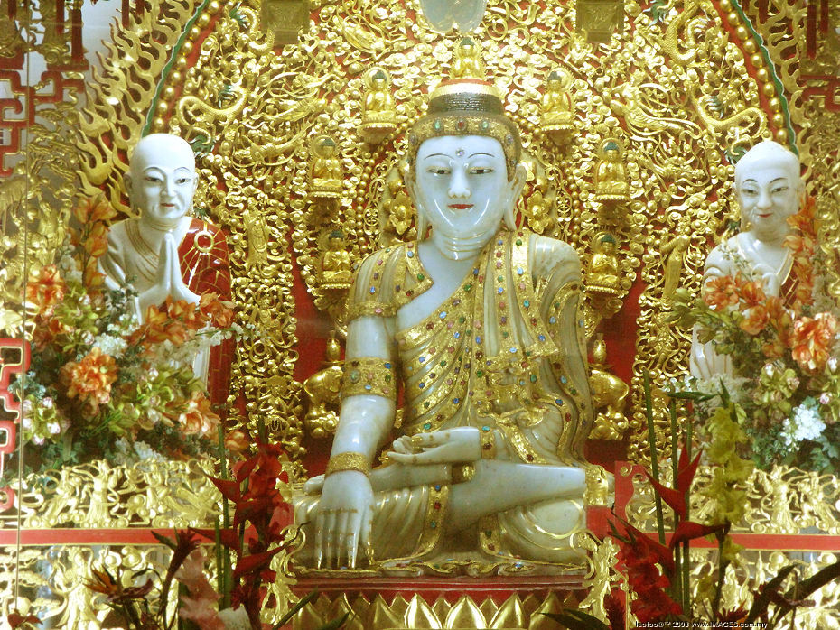 The magnificent marble BUDDHA image at San Bao Dong cave Temple, IPOH