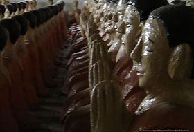 Close view on multiple Buddha Images