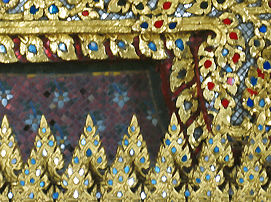 Mosaics, gem stones decoration at Wat Suthat