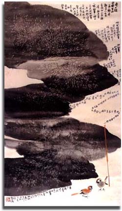 Joss-Stick and Birds Painting