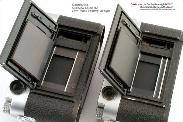 Comparing the old and new style design of Leica M3-700131 double stroke early model and later single stroke model