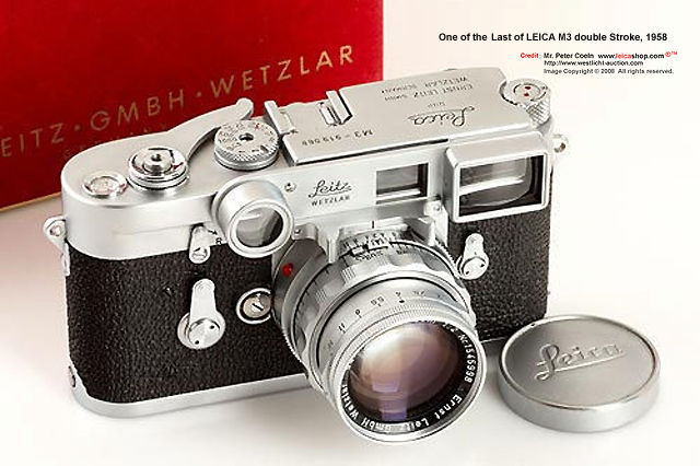 One of the LAST Leica M3 double stroke bodies produced and has almost rated mint condition body which was in perfect working/operating order. It came with a matching CF Summicron 2/5cm w/ close focus attachment & cap; everready case and in a red maker's b