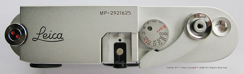 Camera top plate, Leica MP chrome 0.58x finder model, 2003