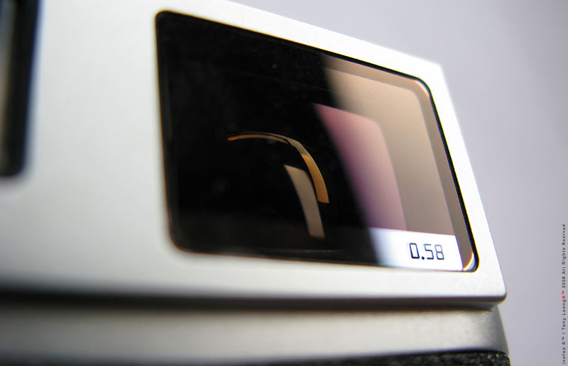 Viewfinder magnification 0.58X,  Leica MP chrome 0.58x finder model, 2003