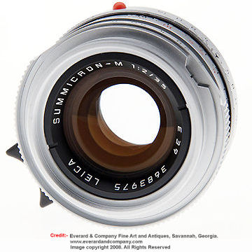 The SUMMICRON-M Silver Chrome 35mm f/2.0 lens designed for LEICA M6 AusrŸstung Benelux Rangefinder Camera Model, 1996