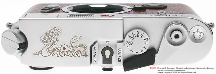 Leica M6 chrome Gold Dragon 300 units Edition, 1995 top section view