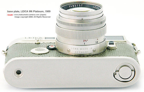 Base plate and bottom section of LEICA SUMMILUX-M 1:1.14 f=50mm lens in Platinum plated finishing