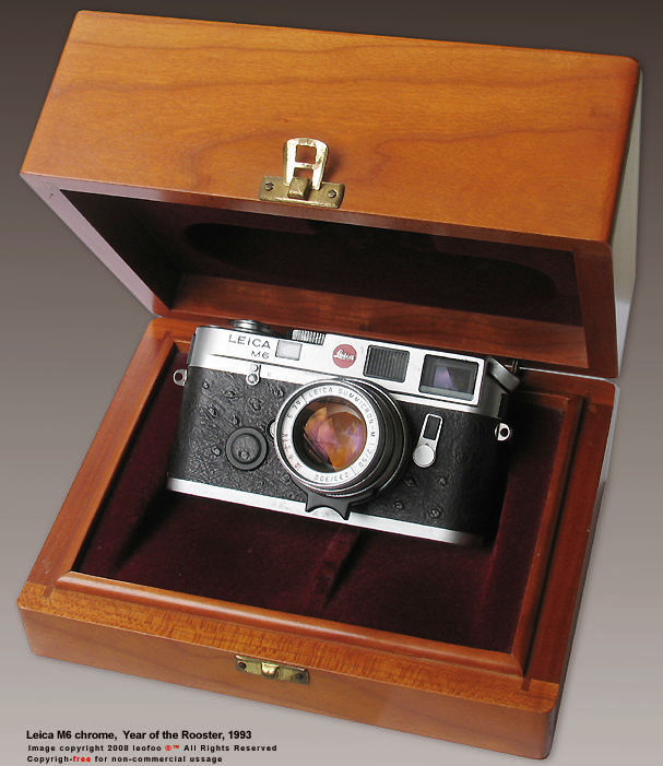LEICA M6 Year of the Rooster rangefinder camera model, 1993 w/an elegantly designed original wooden display box  