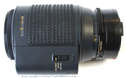 Canon AC-Zoom 75-200mm f/ 4.5 technical side view