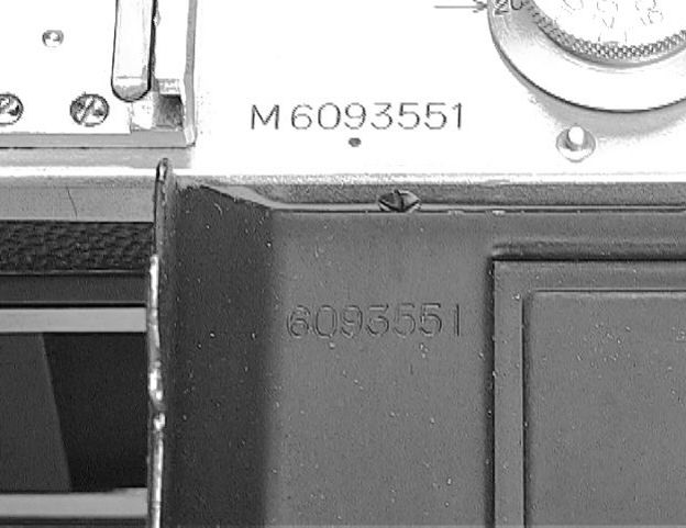 Nikon M Red Synch rangefinder camera model serial number on film back section