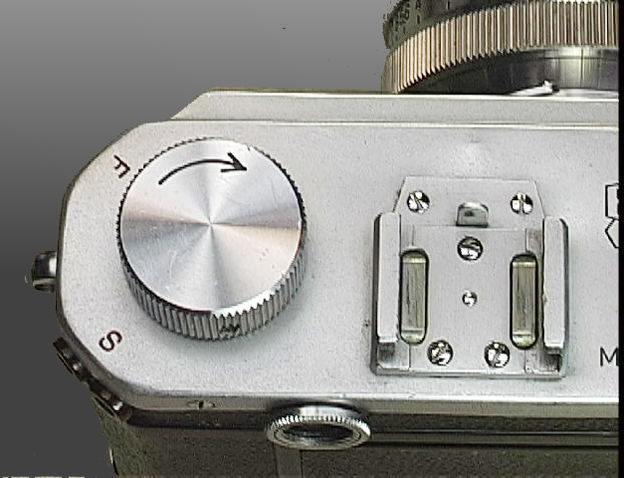Nikon M Red Synch rangefinder camera model film rewind crank