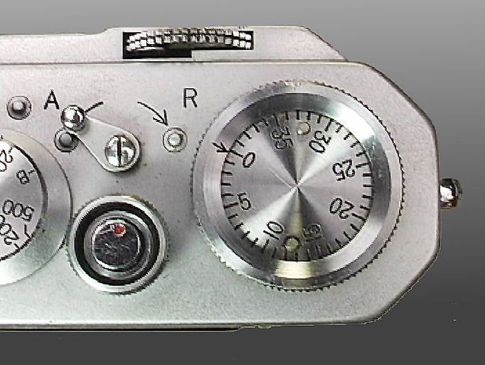 Nikon M unSynch rangefinder camera model film counter and shutter release button