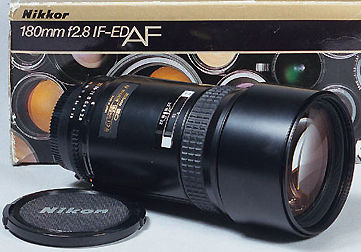 Box of Nikkor 180mm f/2.8 IF ED telephoto lens