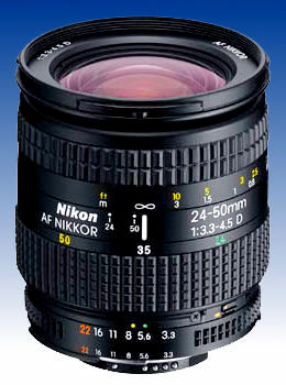 Nikon Autofocus (AF) Zoom Nikkor 24-50mm f/3.3~4.5D zoom lens