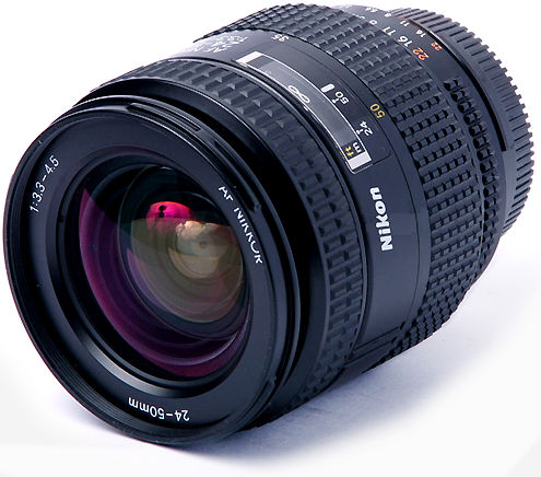 Nikon AF Nikkor 24-50mm f/3.3~4.5s wideangle zoom lens different angle