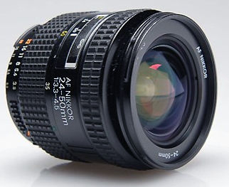 Nikon AF Nikkor 24-50mm f/3.3~4.5s wideangle zoom lens Side view