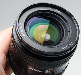 Nikon AF Nikkor 24-50mm f/3.3~4.5s wideangle zoom lens Front lens element exposed