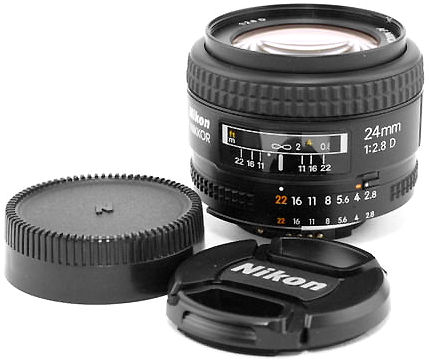 autofocus AF-Nikkor 24mm f/2.8D ultrawideangle lens setup