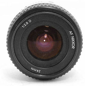 AF Nikkor 24mm f/2.8D ultra-wideangle lens fron view direct