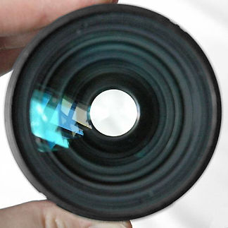 Front lens element of Nikon's AF Zoom Nikkor 28-85mm f/3.5~4.5s MACRO wideangle-telephoto zoom lens early version