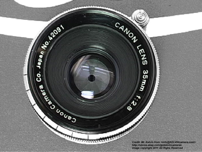 Canon Rangefinder 35mm f/2.8 wideangle lens FRONT VIEW