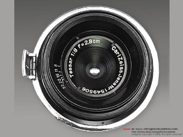Contax Carl Zeiss JENA 1:8 f=2.8cm (28mm f/8.0) Tessar wideangle lens  front view