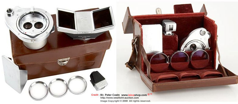 Zeiss Ikon Stereotar C 3.5/35mm; for Contax IIIa (IIa), complete stereo outfit in very nice condition with finder, Proxar lenses, fitted leather case; approx year 1940+