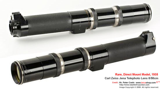 Carl Zeiss Jena Fernobjektiv 50cm 1:8  DIRECT MOUNT (8/50cm) super telephoto lens, for Contax, extremely rare