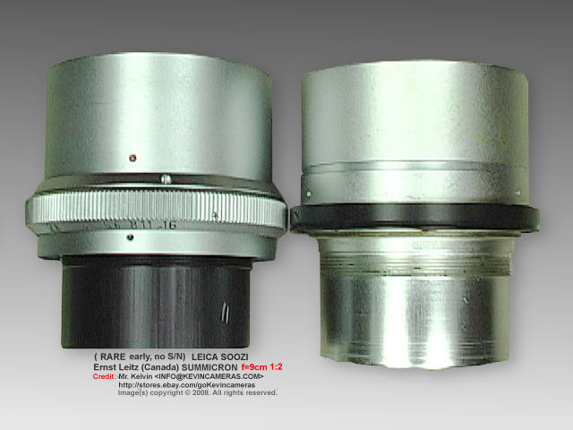 Comparing metal lens tube for unknown SOOZI 9cm f/2.0 model with no searial number 