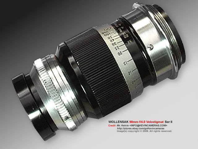 Body lens tube/ barrela dn features on a Wollensak Velostigmat f=90mm 1:4.5 short telephoto lens