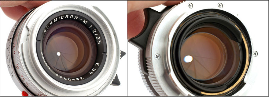 Leitz's Summicron 35mm f/2.0 wideangle lens 7 lens elements in chrome front and rear lens mount section