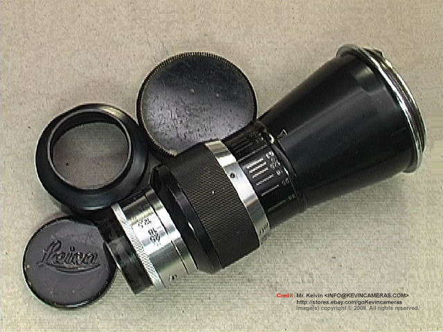 Old Leica / Leitz ELMAR f=10.5cm 1:6.3 with custom accessories