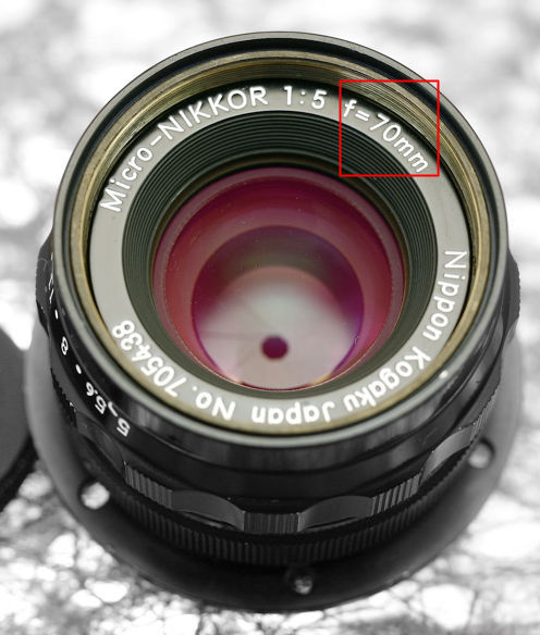 Later version of a Nippon Kogaku Japan / Nikon Micro-NIKKOR 60mm f/5 lens for high magnification 1/5X~1/30X 