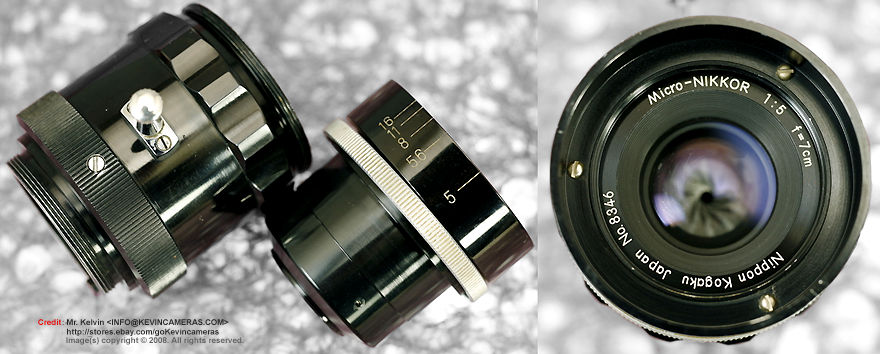 Nippon Kogaku Japan / Nikon Micro-NIKKOR 1:5 f=7cm with separate lens tubes