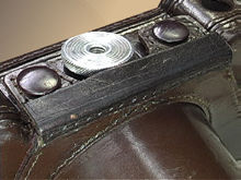 base section of a late model of leather camera case for Nikon rangefinder camera Nikon S2