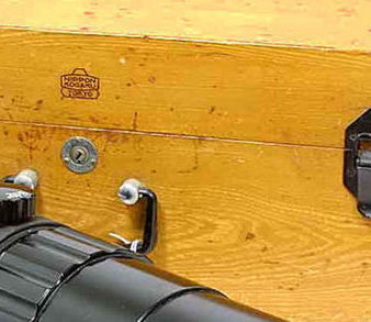 An antique wooden box for Nikon Nikkor-T 5cm f/5.0 rangefinder short mount telephoto lens