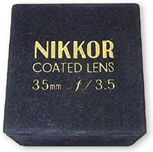 An old type blue box for Nikkor coated lens 35mm f/3.5 RF rangefinder lens