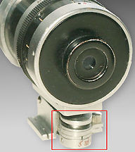 Nikon (Nippon Kogaku K K ) Varifocal Finder early / Model 1 rear section eyepiece and calibrating wheel for pallarax adjustment knob