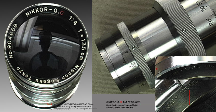 Nikon (Nippon Kogaku K.K.) RF Nikkor-Q 1:4 13.5cm; Nikkor-Q 1:3.5 