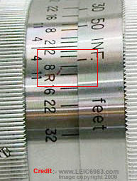 The infra red index on the chrome  Nikkor lens