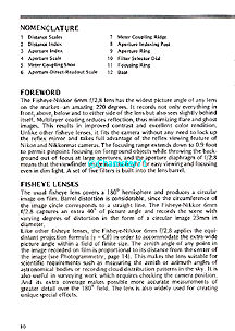 Page 4 User Manual for Fisheye-Nikkor 6mm 