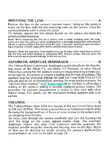 Page 5 User Manual for Fisheye-Nikkor 6mm 
