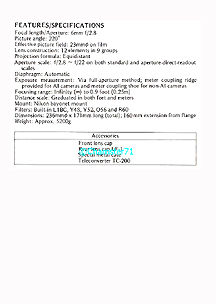 Page 9 User Manual for Fisheye-Nikkor 6mm 