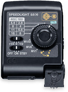 Nikon SB-30 SpeedLight dedicato TTL Flash Shoe Mount per Nikon DSLR 