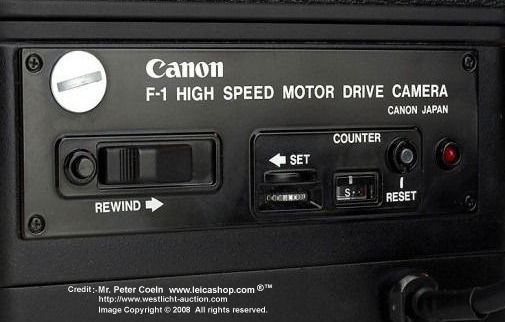 Control Panel for Canon New F1 High Speed at rear section