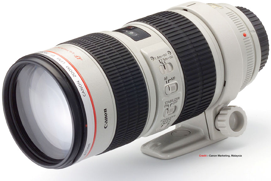 Canon EF 70-200mm f/2.8 IS USM zoom lens (83k) Loading ....