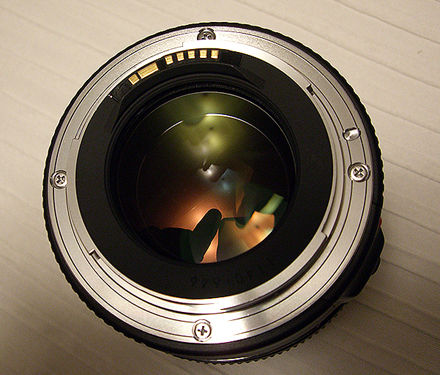 Rear lens mount  of the Canon EF 85mm f/1.8