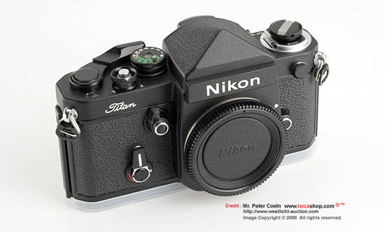 Front view of a Nikon F2T  Titan camera model