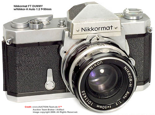 Nikkormat FT Dummy display camera model with Nikkor-H 1:2 f=50mm lens 